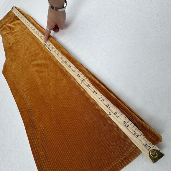 Candies Women Velour Pant Small Brown Wide Leg Crop Stretch Y2K 70s Boho Zipper - Picture 15 of 16